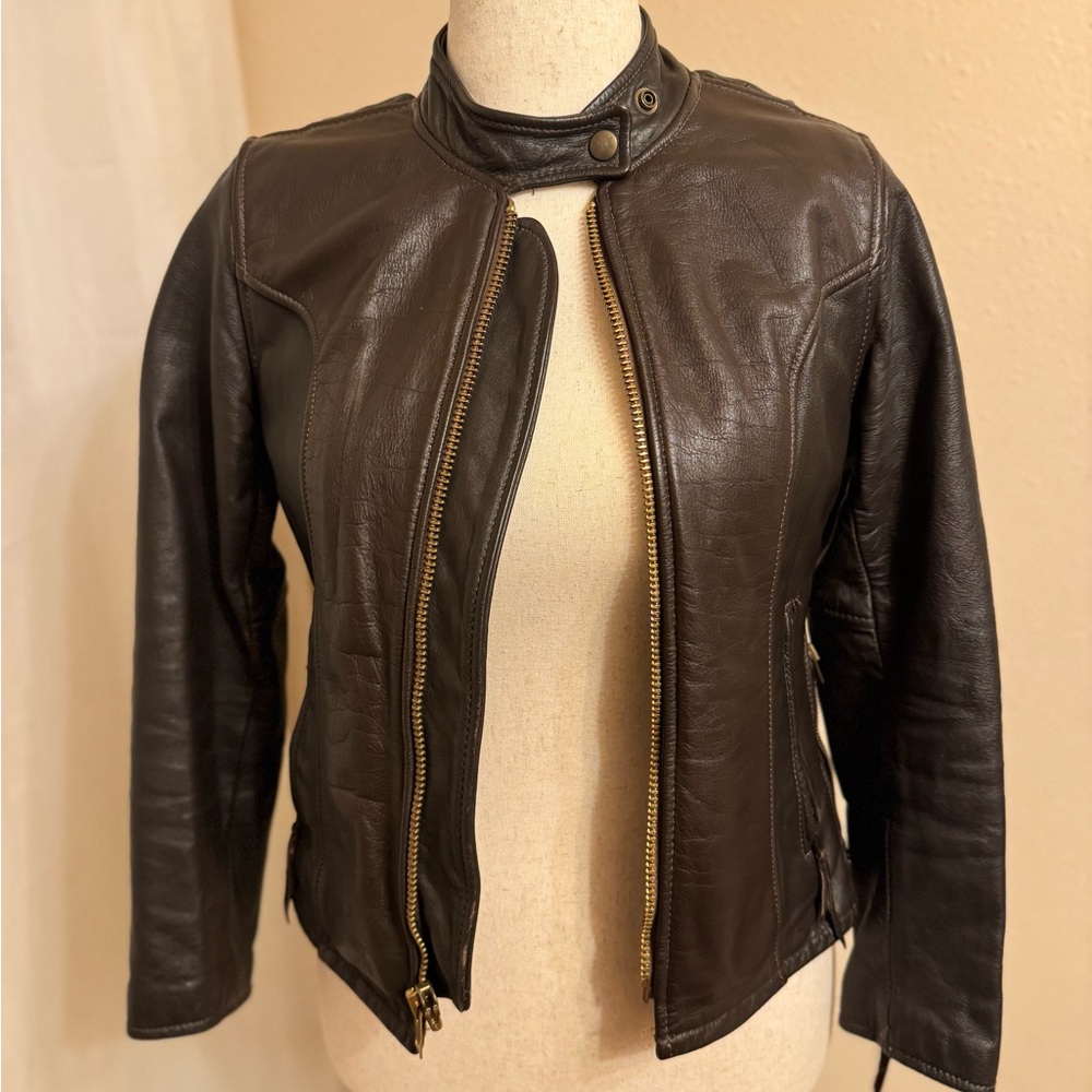 Vintage Brown Leather Bomber Jacket - Leather Motorcycle jacket